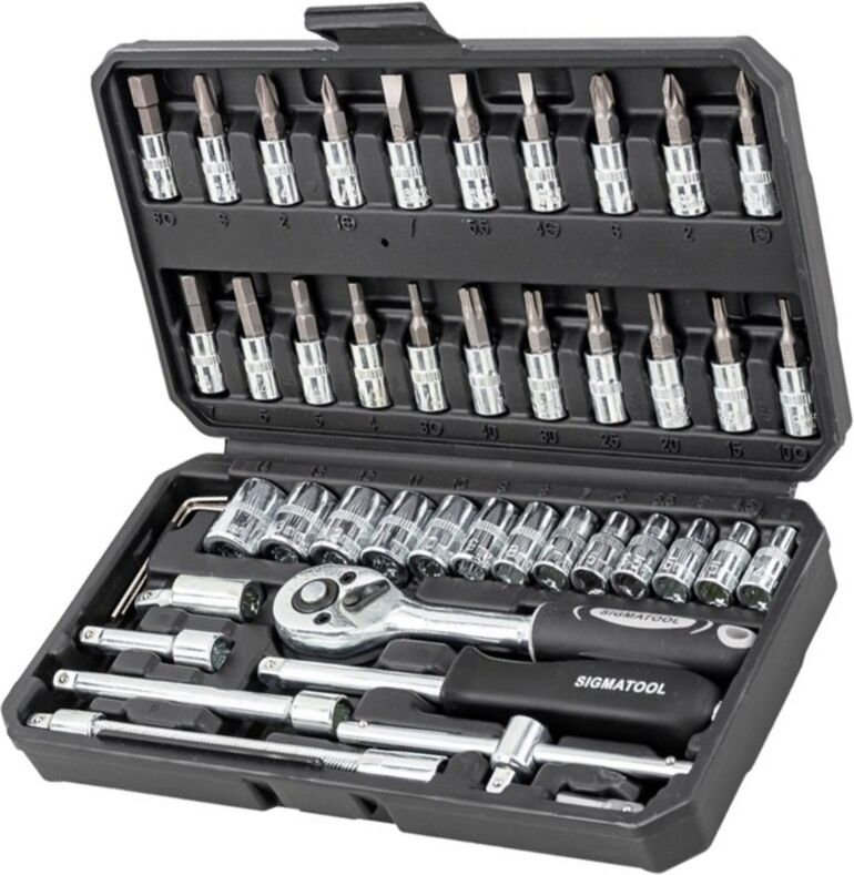 Werkzeugset 1/4"-Bits und Steckschlüssel, 46-teilig, Koffer