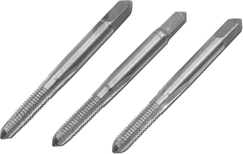 Donau Elektronik - Handgewindebohrer-Set 3teilig metrisch M2 Rechtsschneidend MHG20 hss