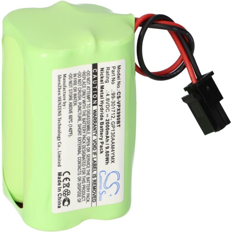 Vhbw - Akku kompatibel mit Visonic PowerMaster 10, Powermax 99-301712 Alarmanlage, Alarmsystem (2000mAh, 4,8V, NiMH)