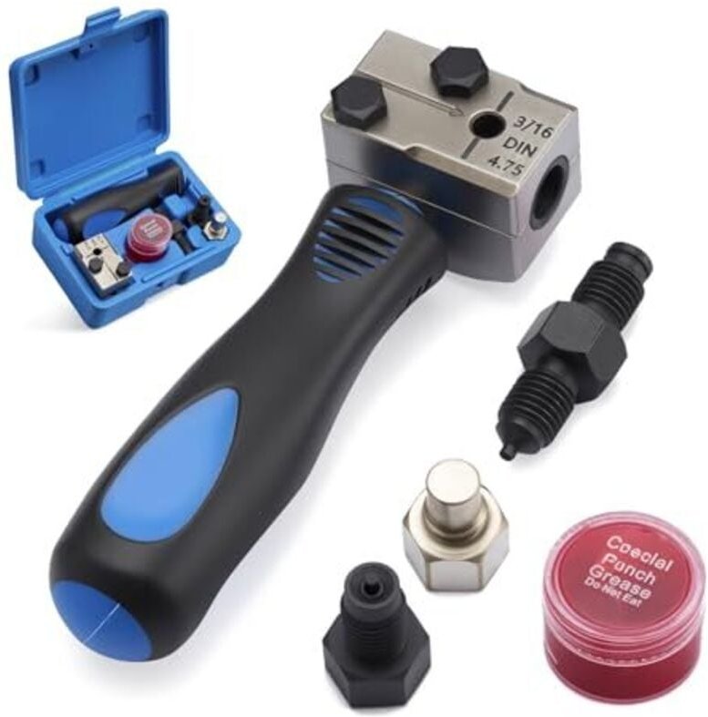 Doppel-Bördelwerkzeug für DIN Bremsleitungen, 4,75 mm(3/16") Universal Bremsleitungs-Bördelgerät-Satz, Bremsleitung Repa...