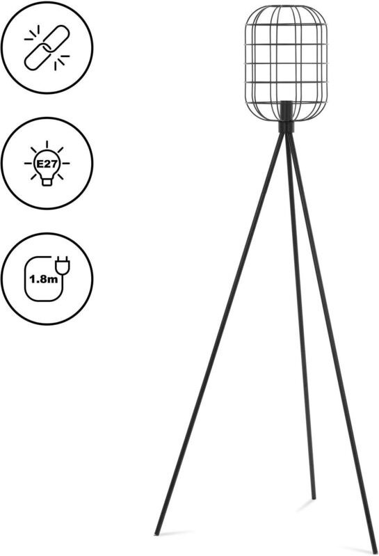 Stehlampe offener Gitterschirm 40 w E27 Höhe 163 cm Stehleuchte Standleuchte