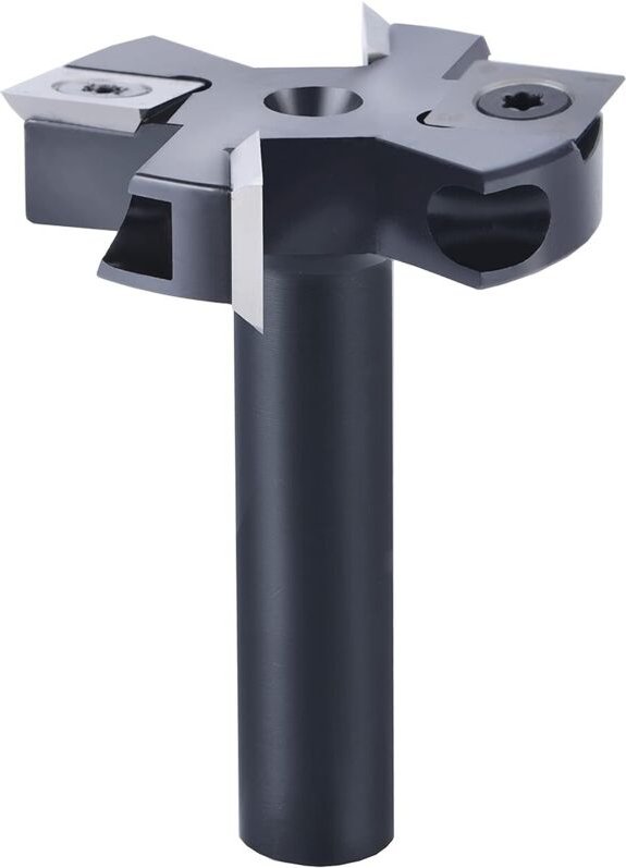 12 mm Planfräser 45 mm Schaft-Schnittdurchmesser mit 2+2 Wendeplatten Oberfräser Planfräser Abrichtfräser Planfräser - R...