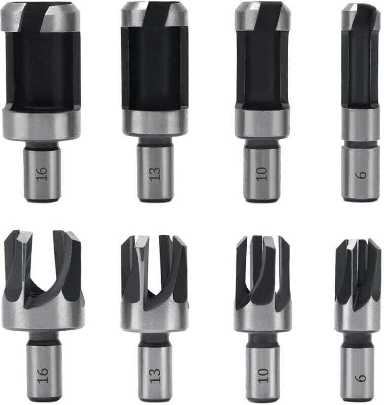 8-teiliges Holzbohrer-Set, 6 mm/10 mm/13 mm/16 mm, Holzbohrer aus Kohlenstoffstahl für die Holzbearbeitung, Klauen- und ...