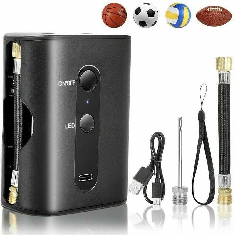 Shining House - Elektrische Ballpumpe, wiederaufladbare USB-Luftpumpe mit Nadeln für Sportbälle, Basketball, Fußball, Vo...
