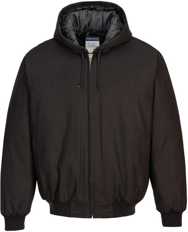 Kapuzensweatjacke mit Daunenkernfutter - Größe L - Schwarz - Portwest