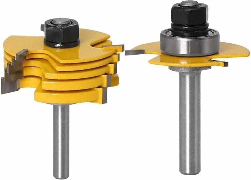 8-mm-Fräser-Set, 3 verstellbare Flügel, Rillenfräser, Holzbearbeitung, Fräser, Bohrer, Tischler-Fräser, T-Form mit 6 Sch...