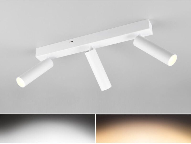 Trio - Moderner led Deckenstrahler ambala dimmbar 3-flammig Weiß, Breite 44cm