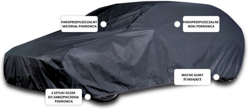 Autoabdeckung für Kombi L2 480-505cm Autoplane Classic Schwarz