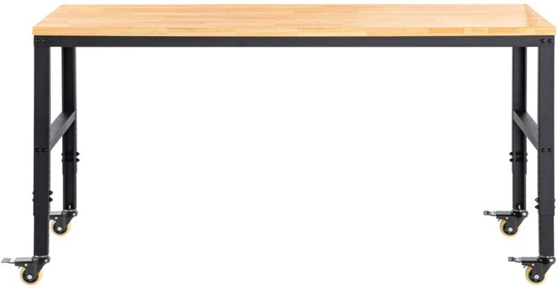 Mophorn Werkbank mit verstellbarer Höhe, 155 x 51 cm, Garagentisch, 80–105 cm Höhe, 720 kg Tragkraft, Steckdosen, Hartho...