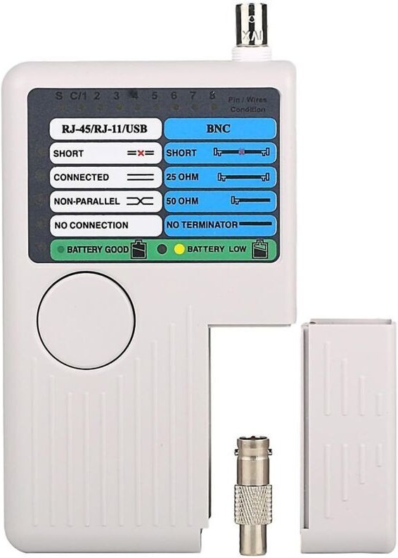 4-in-1 Multifunktions-Netzwerkkabeltester, RJ11/RJ45/USB/BNC-Netzwerkkabeltester zur UTP/STP/LAN-Kabelortung, 148,62 × 2...
