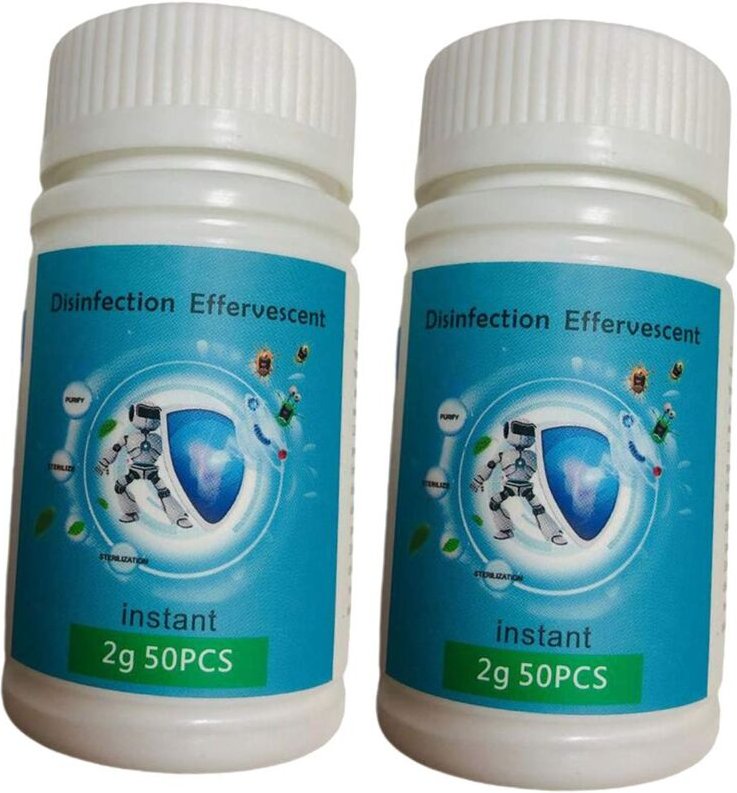 Coocheer - Zwei Flaschen mit 100 Chlortabletten, Schwimmbad-Chlorspender mit Tabletten