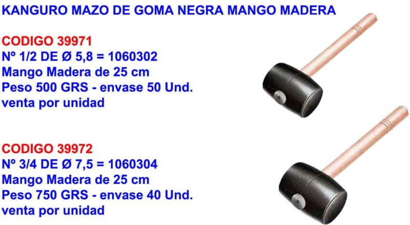 Rubi - Kanguro Gummihammer Schwarzer Gummi 1/2500 gr 5,8 88555