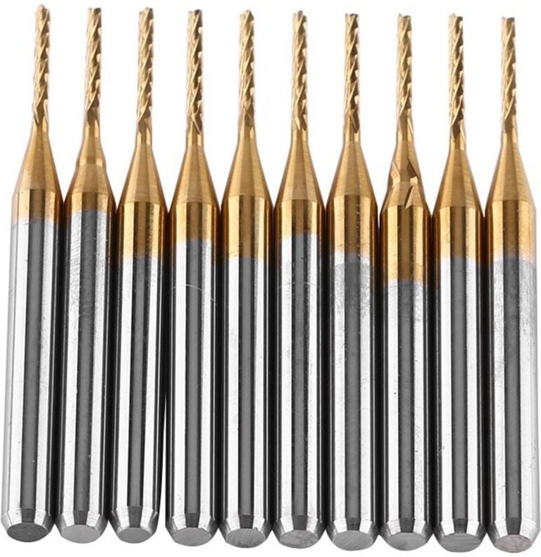 Keyoung - 10 stücke Hartmetall Schaftfräser Coat Fräser Gravur Bits Rotary Grate Set