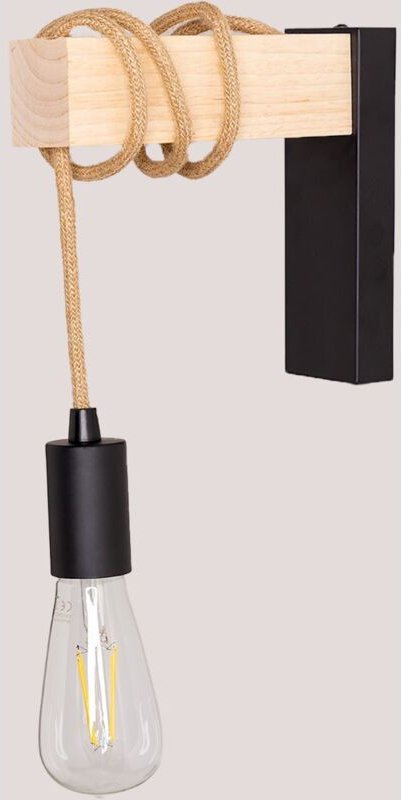 Wandleuchte Tina Natural Schwarz-Natürlich - Sklum