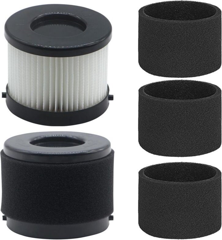 49-90-0160, 49-90-1951 Filter für Kompaktstaubsauger 0882-20, 2er-Pack hepa und 4er-Pack Schaumstoff