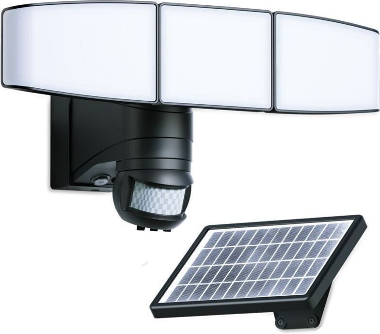 Arum Lighting - 1000 Lumen schwarzer Multi-Winkel-3-Kopf-Solar-LED-Scheinwerfer