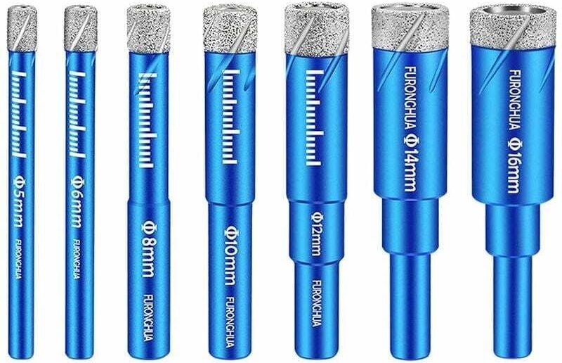 Diamantbohrer, 7-teilig, Diamantbohrer, Fliesenbohrer-Set, Metallbohrer, 5/6/8/10/12/14/16 mm, Lochöffner-Bohrer, Diaman...