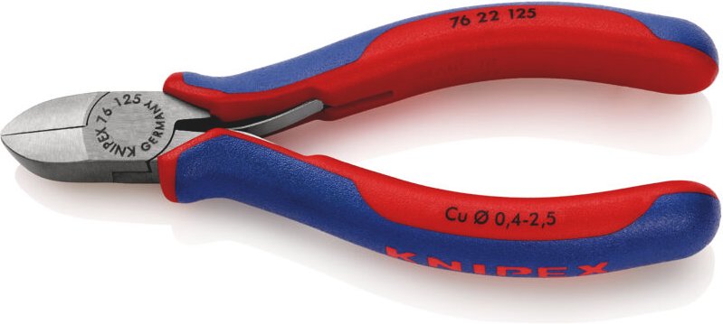 Knipex - 76 22 125 Elektronik- u. Feinmechanik Seitenschneider ohne Facette 125 mm