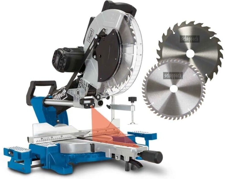Scheppach - Kapp und Gehrungssäge HM140L Zugsäge Kappsäge inklusive 2.Sägeblatt