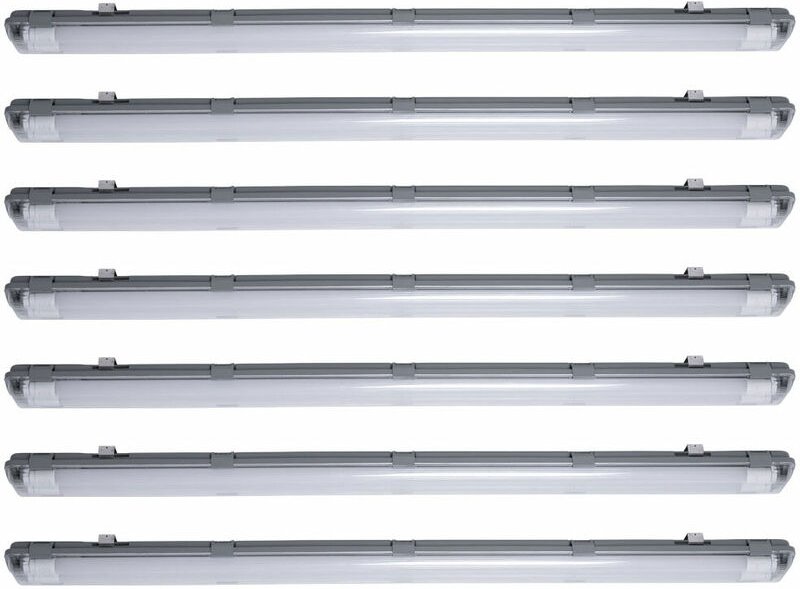 7x led Decken Wannen Lampen Garagen Keller Tages Licht Röhren IP65 Feucht Raum Hallen Leuchten