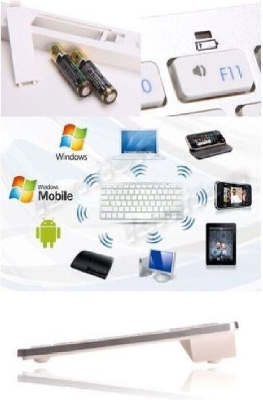 Trade Shop Traesio - Trade Shop - tastiera bluetooth italian white-mela Bluetooth gespeist Ipad, Smartphone -