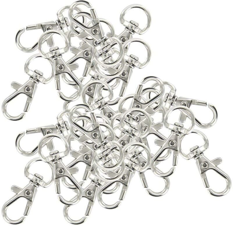 30 Stück Drehkarabiner Schlüsselanhänger Silber Farbe