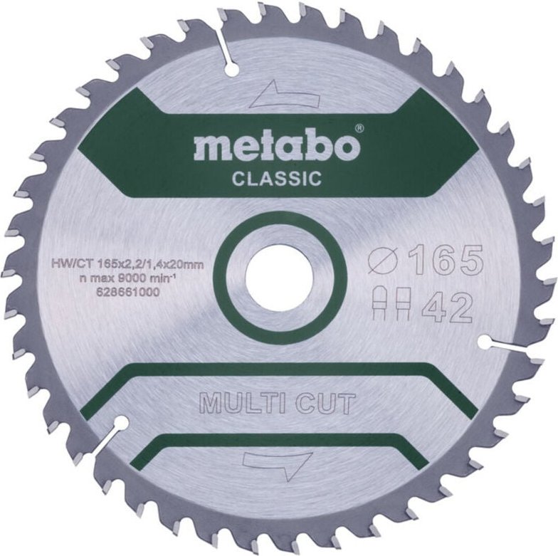 Multi cut classic 628661000 Kreissägeblatt 165 x 20 x 1.4 mm Zähneanzahl: 42 1 St. - Metabo