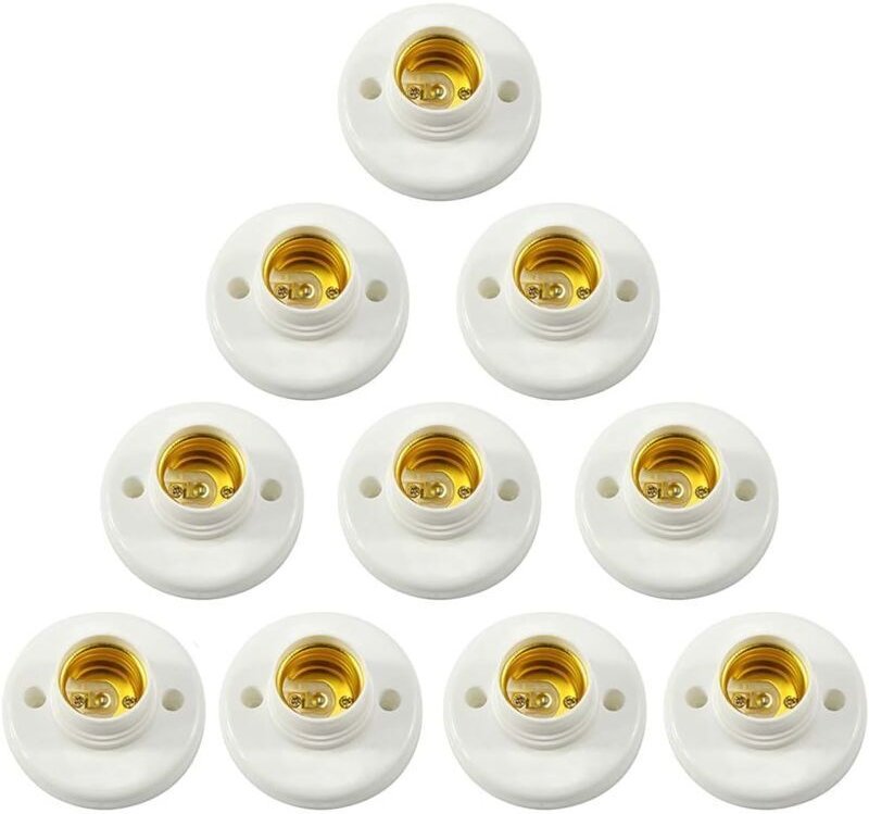 10 Stück Kunststoff-Schraubfassung für E27-Lampensockel, LED-Lampenfassung, Wandmontage, Adapter-Konverter für E27-Glühb...
