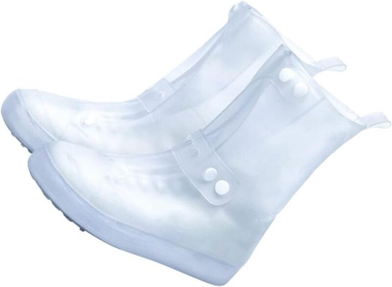 Weiße, wasserdichte und rutschfeste Schuhüberzüge aus PVC zum Gehen, Gärtnern und Laufen