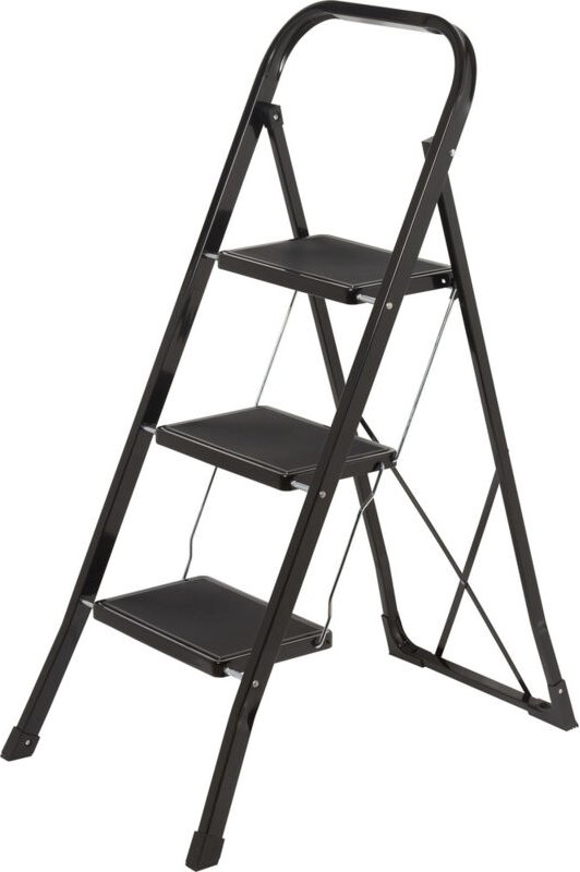 TOOLCRAFT TO-10398471 Stahl Klapptritt klappbar, Montage ohne Werkzeug Arbeitshöhe (max.): 2.7 m Sc