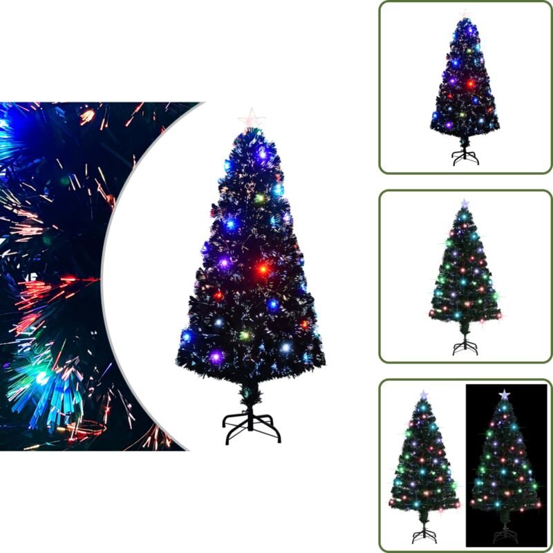 Faseroptik-Weihnachtsbaum - vidaXL Vorbeleuchteter Weihnachtsbaum mit Ständer und LED 150 cm Glasfaser - Weihnachtsstern