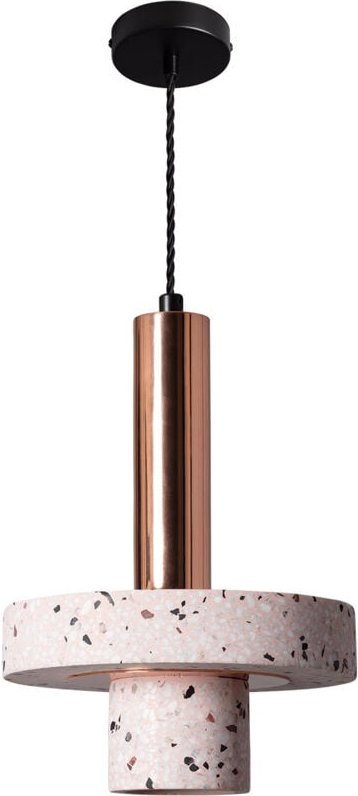 Efectoled - Pendelleuchte Metall und Zement Hestia Roségold