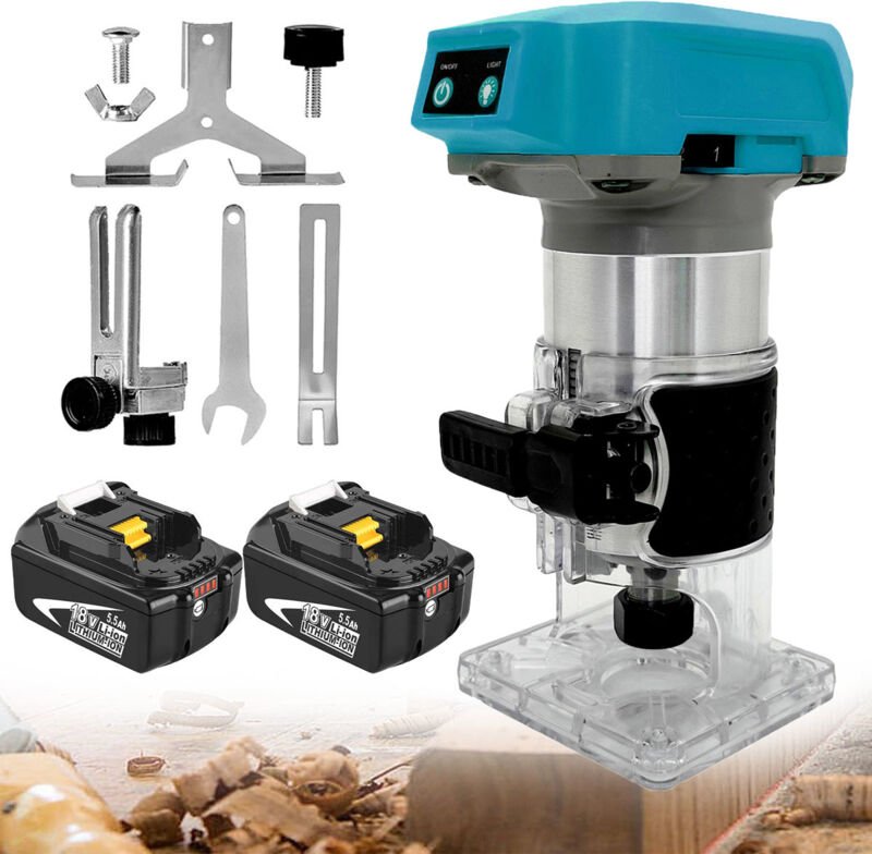 Kabelloses elektrisches Handoberfräsenwerkzeug, kompatibel mit Makita 18-V-Akku, bürstenloser Oberfräsen-Trimmer, profes...