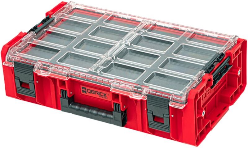 One Organizer 2XL 2.0 mfi red ultra hd stapelbar 582 x 387 x 131 mm 13,5 l IP66 mit Schaumstoffeinlage - Qbrick System
