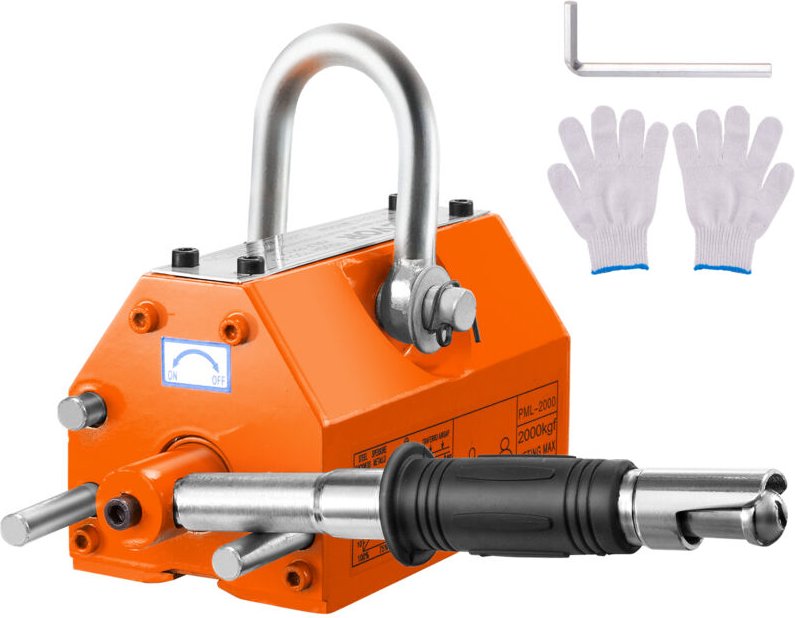 Vevor Lasthebemagnet Kranmagnet (2000 kg Tragfähigkeit, 5000 kg Zugkraft, -40 bis 80 ℃), 14 Stk. Magnete Handgesteuertes...