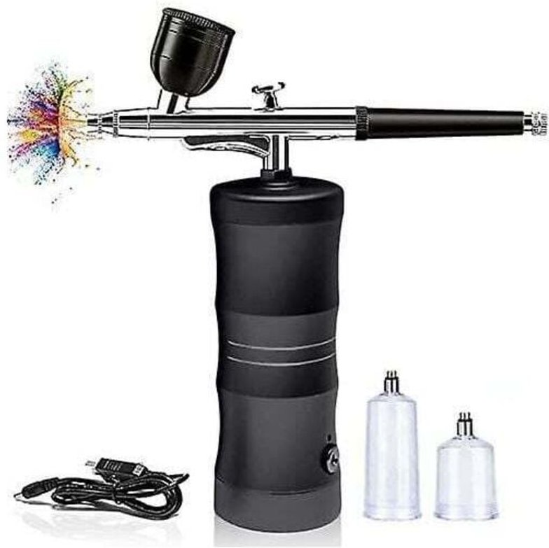 Airbrush-Set mit tragbarem Kompressor, kabelloses Mini-Airbrush-Set für Malerei, Tätowierung, Nagelkunst, Mode, Make-up,...