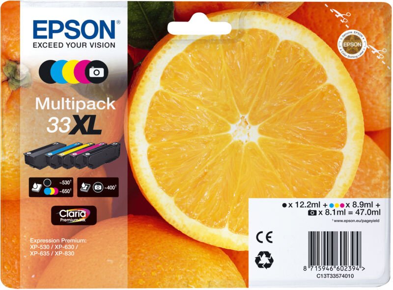 Epson Multipack Claria Premium BK/PBK/C/M/Y 33 XL T 3357