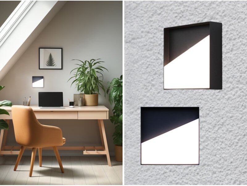 Meinewunschleuchte - Akku Wandleuchten 2er set dimmbar für Innen & Außen zum Kleben Anthrazit, 15cm