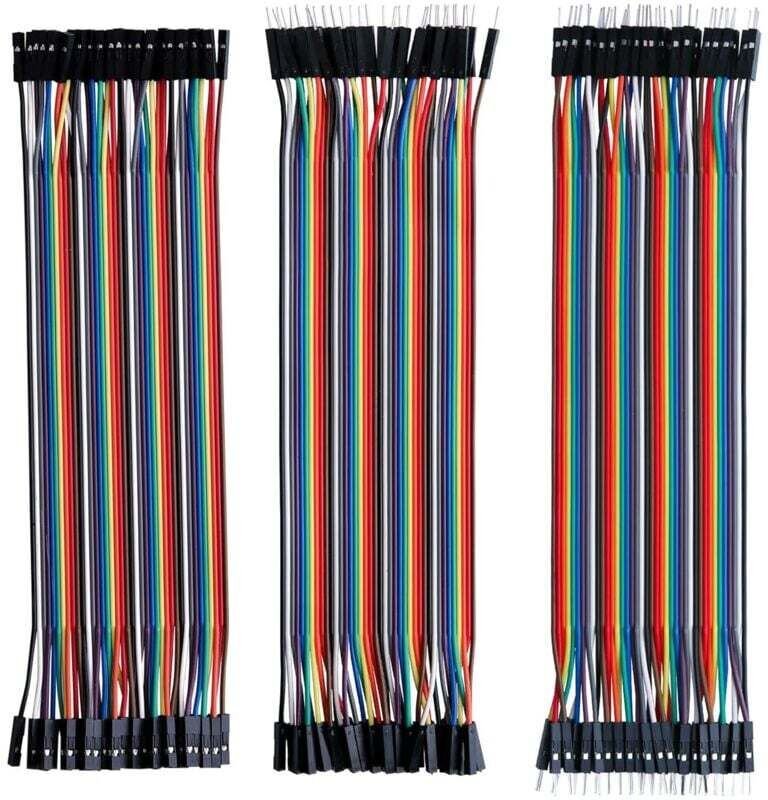 Packung mit 120 Dupont Breadboard-Kabeln, 28 AWG, 3-in-1 (40-polig Stecker auf Buchse, 40-polig Stecker auf Stecker, 40-...
