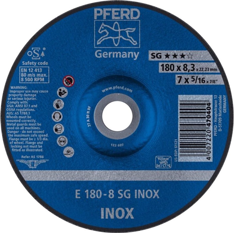 FP - Schruppscheibe gekröpft für V2A A30NSG 178-8,3mm pferd