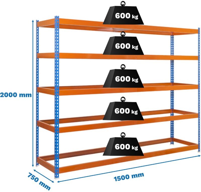 Simonrack Metallregal blau und orange