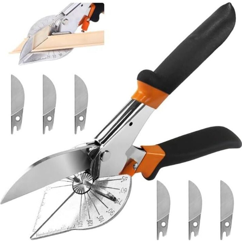 Gehrungsschere, 45°-135° Winkel-Gehrungsschere, Multifunktions-Kanalschere, Fugenschere zum Schneiden von Weichholz, Kun...