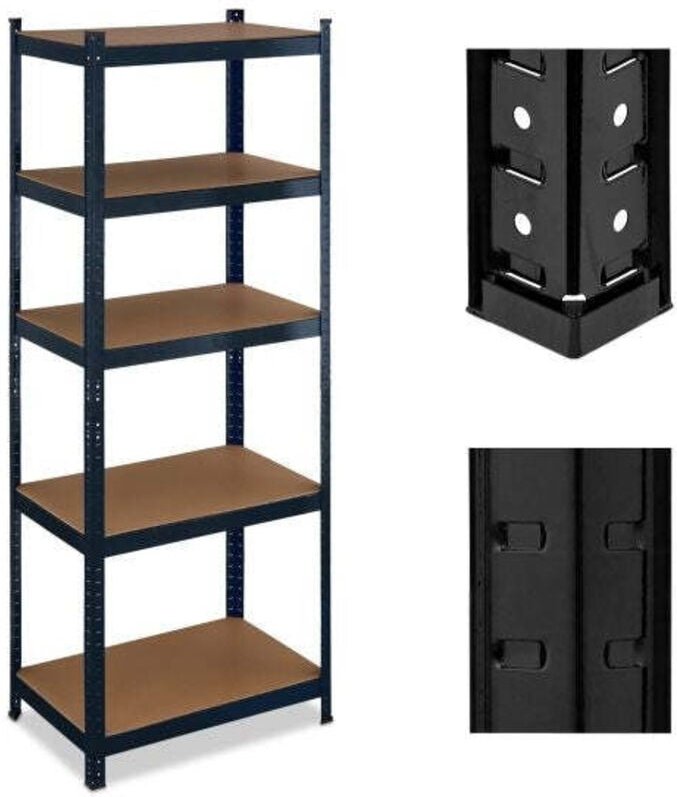 Schwarzes regal fur hohe belastung 5 ebenen