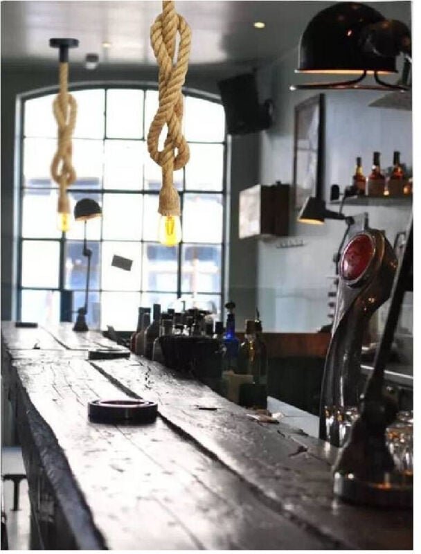 Trade Shop Traesio - Trade Shop - Hanfseil Lampenfassung Kronleuchter 1xE27 Vintage Industriedesign E27-M1 -