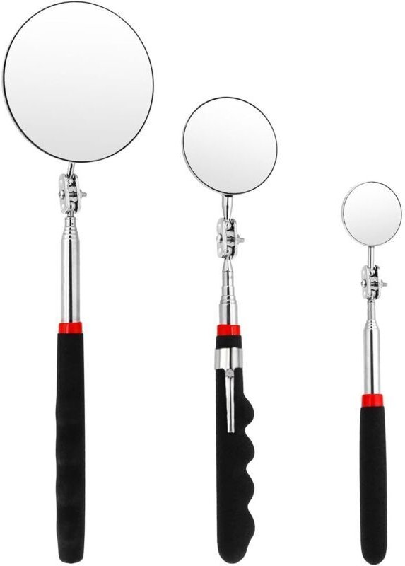 Inspektionsspiegel-Set, Teleskopspiegel, Werkzeugspiegel, um 360° drehbarer, tragbarer Kfz-Inspektionsspiegel, für Autor...