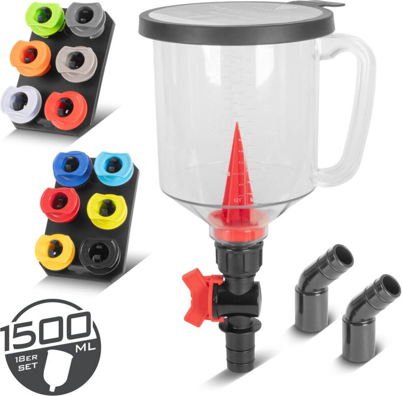 STAHLWERK Kfz-Öltrichter-Set 1,5 L 18 Teile mit Kfz-Adaptern