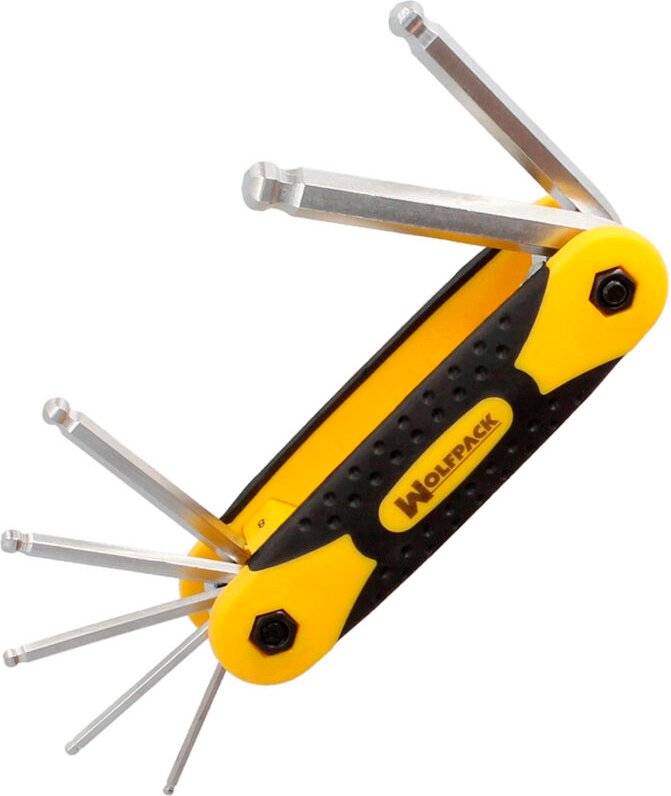 Klappbarer Inbusschlüsselsatz mit Kugel und 7 Schlüsseln