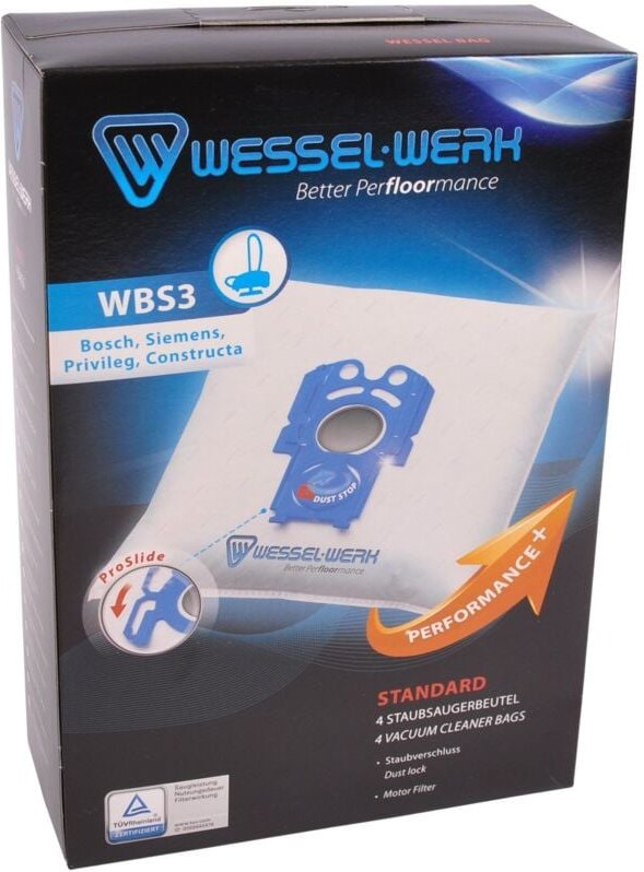 4 x WBS3 = Swirl S71 Staubsaugerbeutel für Bosch Siemens Privileg Constructa