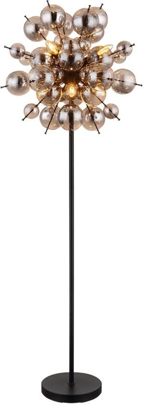 Thumbnail - Stehleuchte Standlampe Wohnzimmerleuchte Beistelllampe Stehlampe Schlafzimmerleuchte mit 48 Glaskugeln rauchfarben, 6x E...