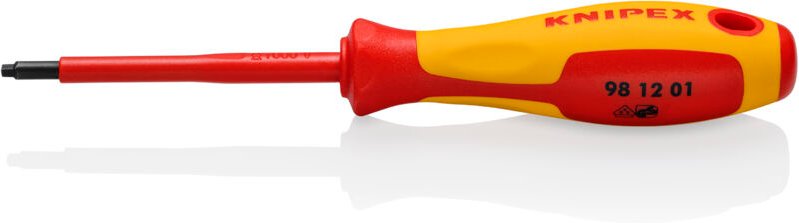 Knipex - 98 12 01 Schraubendreher für Robertsonschrauben R1 isoliert mit Mehrkomponenten-Hüllen, VDE-geprüft brüniert 18...